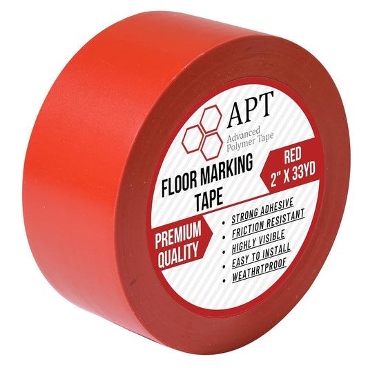 APT, Multi Color Marking Tape, Premium Safety Marking and Dance Floor Splicing Tape, 6 mil Thick (Red, 1 Roll)