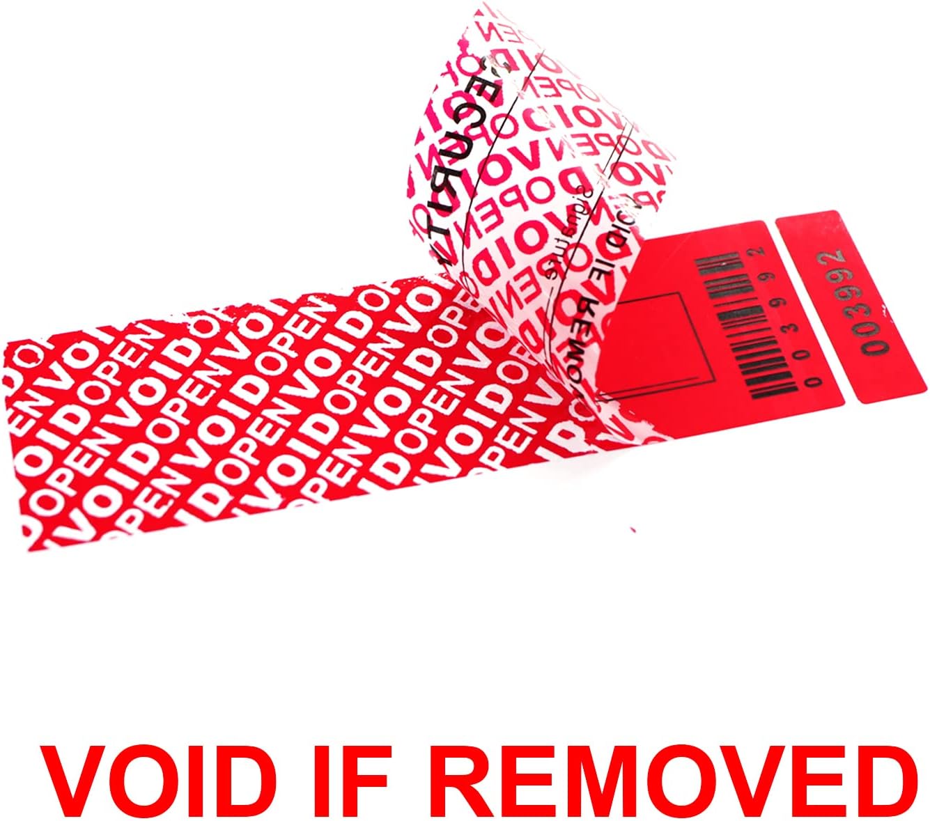 Security Warranty Void Stickers 100% Total Transfer Tamper Evident Proof Labels Triple Serial Numbers Seal Sticker Large 35x120 mm(50PCS,red)
