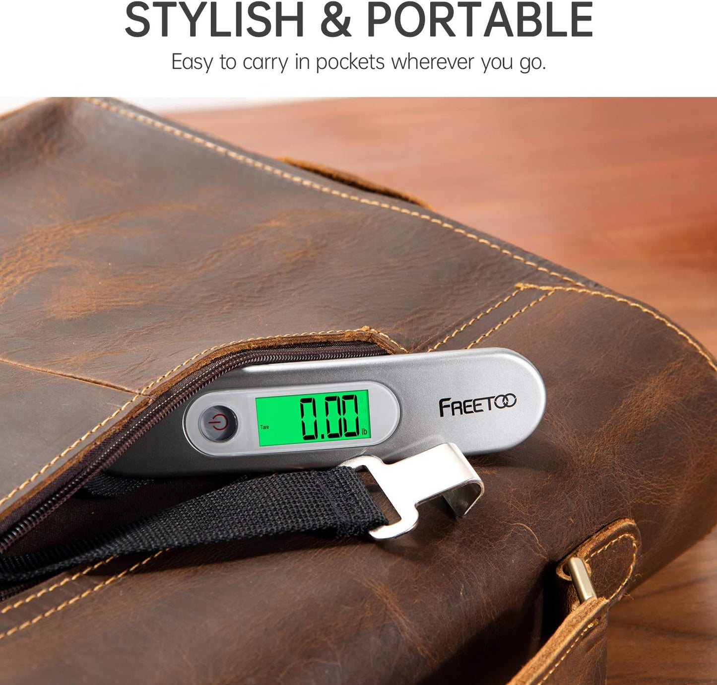 FREETOO Luggage Scale Portable Digital Hanging Scale for Travel, Suitcase Weight Scale with Superior Piano Lacquer 110 Lb/ 50Kg Capacity, Battery Included