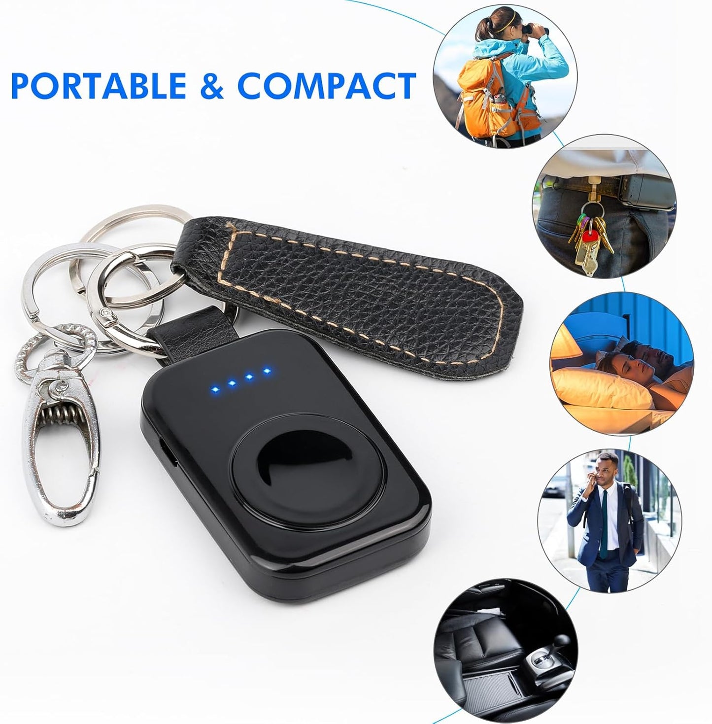 i.VALUX Portable Wireless Charger for Apple Watch Series 11/10/9/8/UItra/7/6/5/4/3/2/SE,Compact Magnetic iWatch Charger 1000mAh Extra Power Bank Smart Keychain Travel Accessories Father Birthday-Black