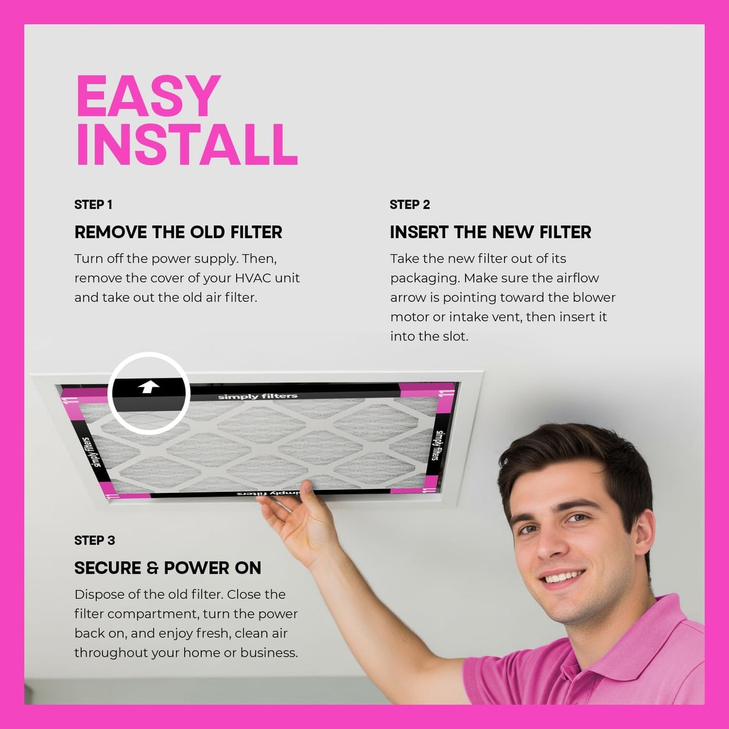 Simply 16x25x1 Air Filter, MERV 8, 6 Pack, For Home AC Furnace & HVAC (Actual Size: 15.75"x24.75"x0.75") DUST, Pet, & Allergy Control