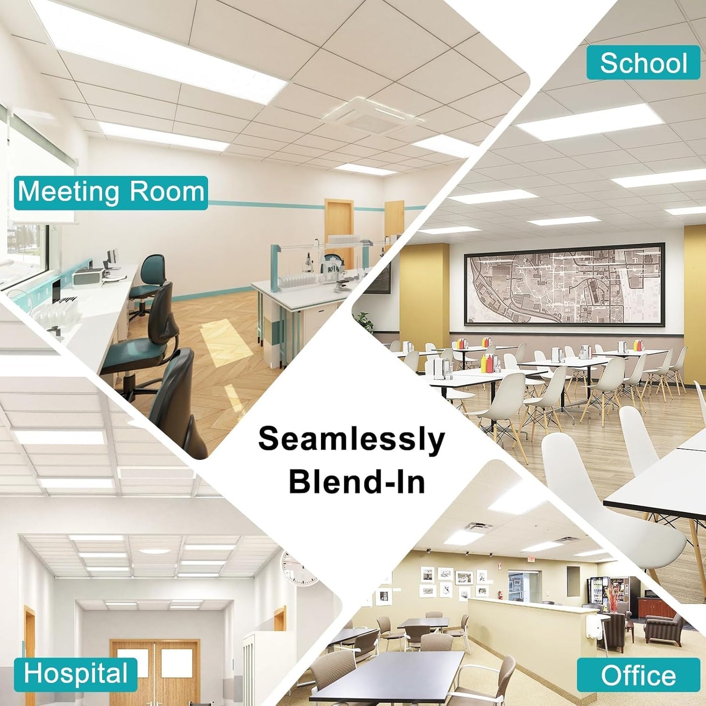 36-Pack 2x4 LED Flat Panel Light Drop Ceiling Fixture, 50W 40W 30W Switchable & 3CCT Selectable (3000K/4000K/5000K), 0-10V Dimmable, 100-277Vac, ETL & DLC