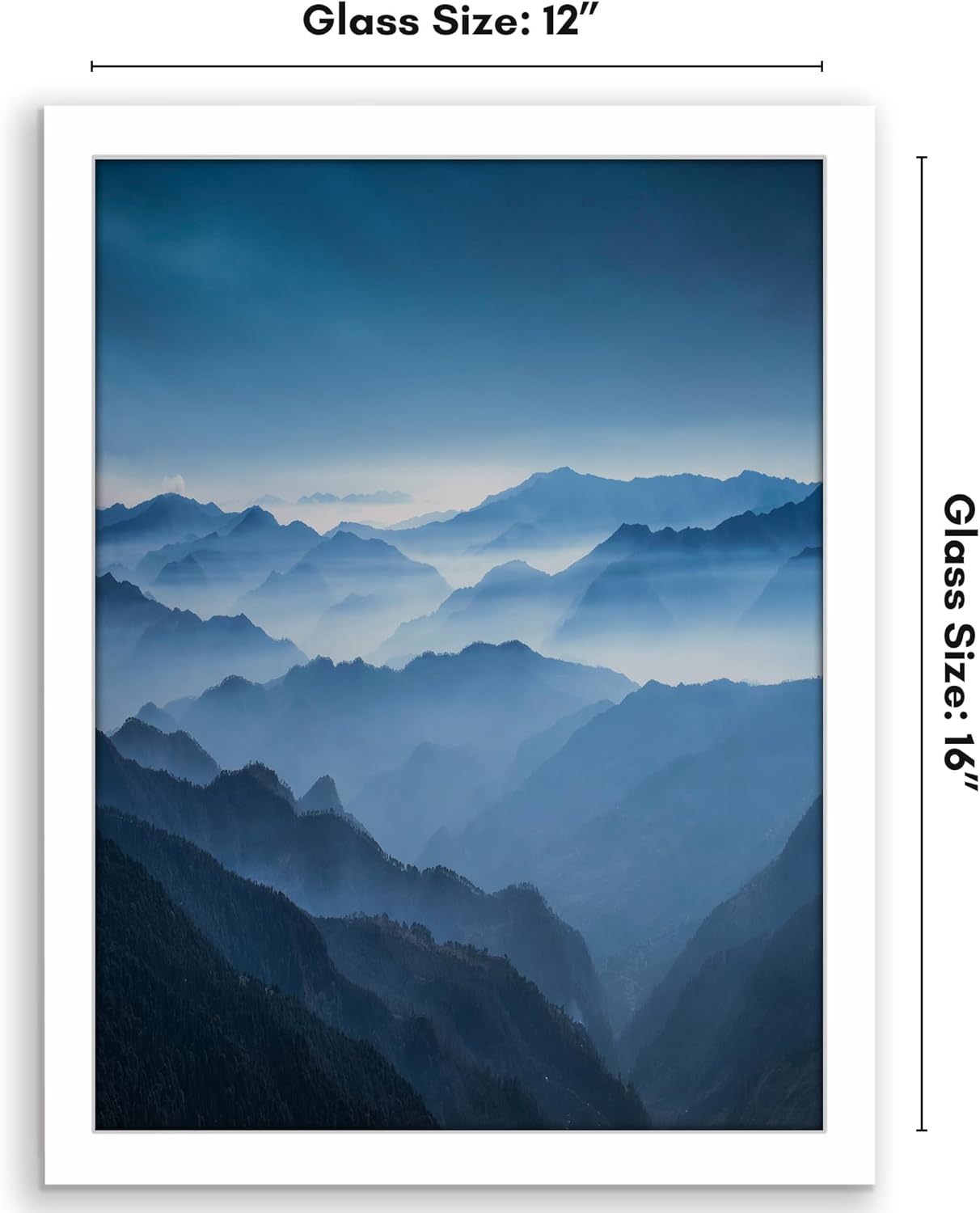 Americanflat 12x16 Picture Frame with Shatter-Resistant Glass - Signature Collection - Gallery-Style Frames Made of Engineered Wood - Photo Frame for Wall Display - White