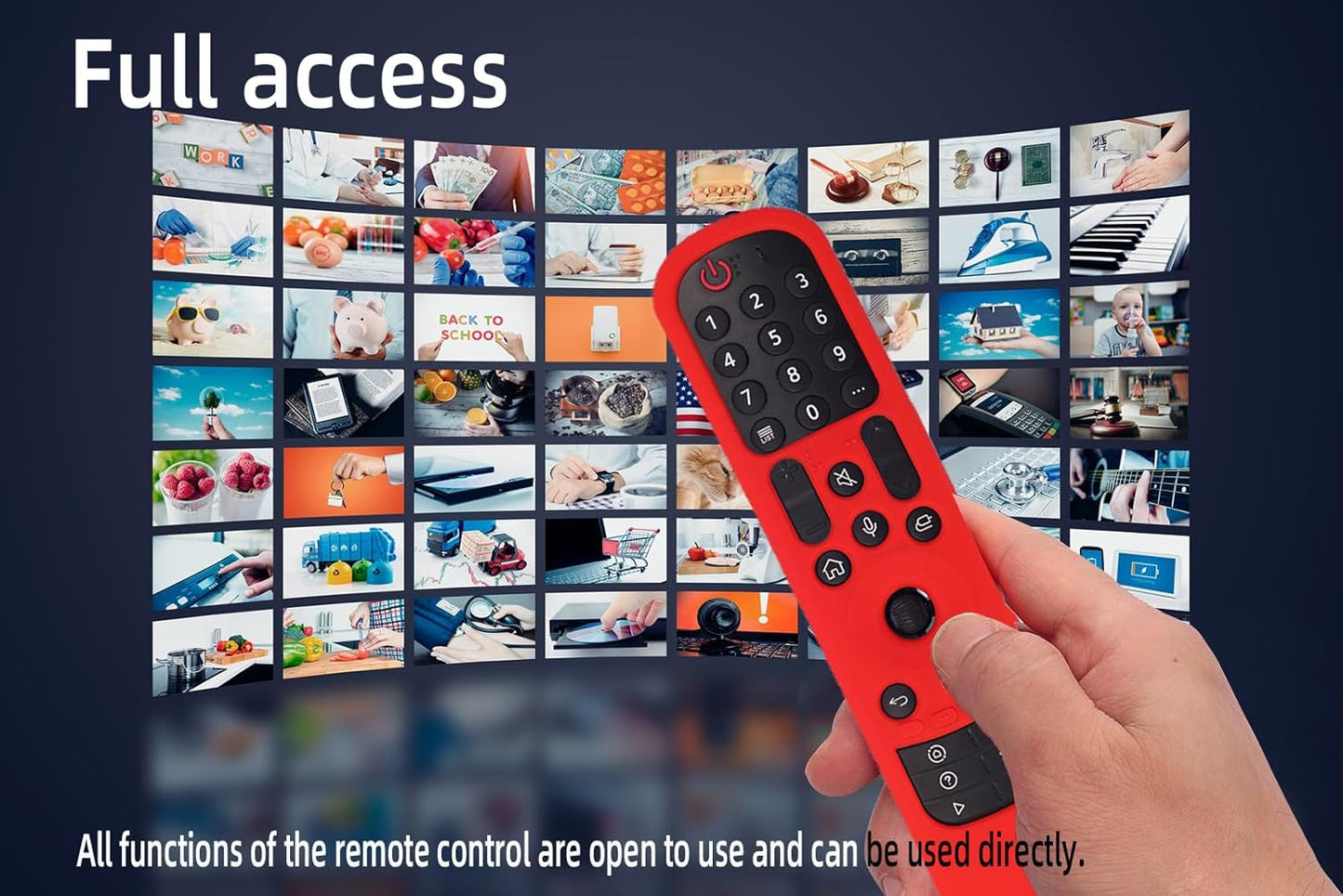 Hi Color Silicone Cover for MR24GA/MR21GA/MR22GN/MR23GA Protective Case Compatible with LG Magic TV C2 C3 G3 OLED Remote Control Slicone Sleeve with Lanyard (Blue)
