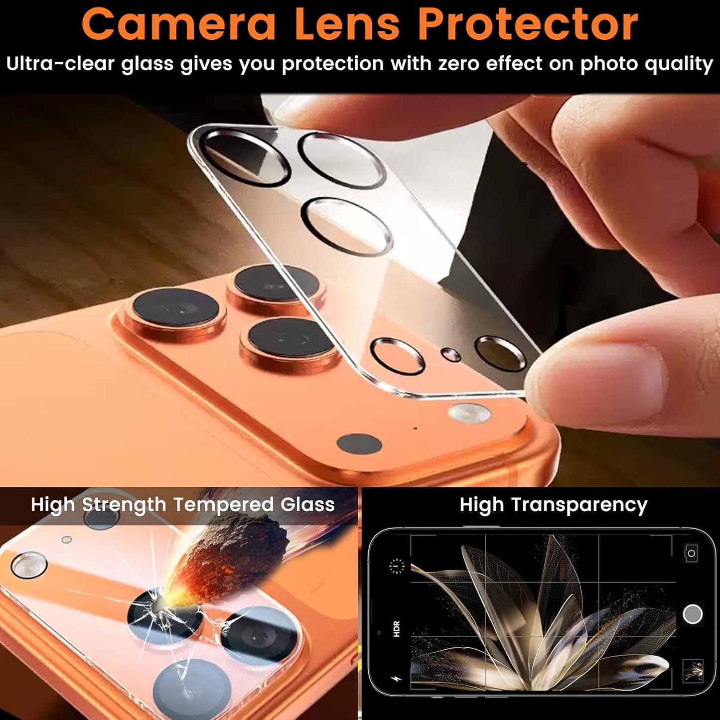 4 Pack Privacy Screen Protector for iPhone 17 Pro 6.3-Inch with 4 Pack Camera Lens Protector, Anti Spy Tempered Glass Film 9H Hardness Bubble Free Case Friendly