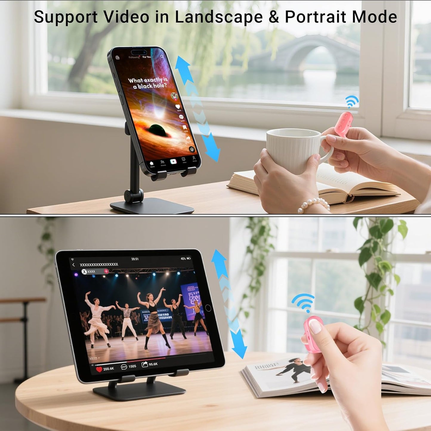 Scrolling Ring Remote for TikTok YouTube IG Shorts Video Landscape Portrait, Fingertip Wireless Scroller Page Turner Clicker for Kindle APP Compatible with iPhone iPad Android Phone Tablet