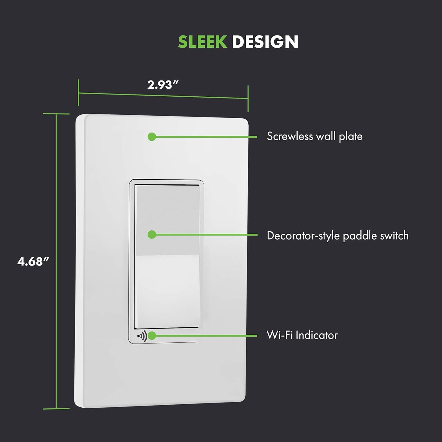 TOPGREENER Smart Light Switch, UL Listed, Neutral Wire Required, Single Pole or 3-Way, No Hub Required, Works with Amazon Alexa and Google Assistant, TGWF15S, 2 Pack
