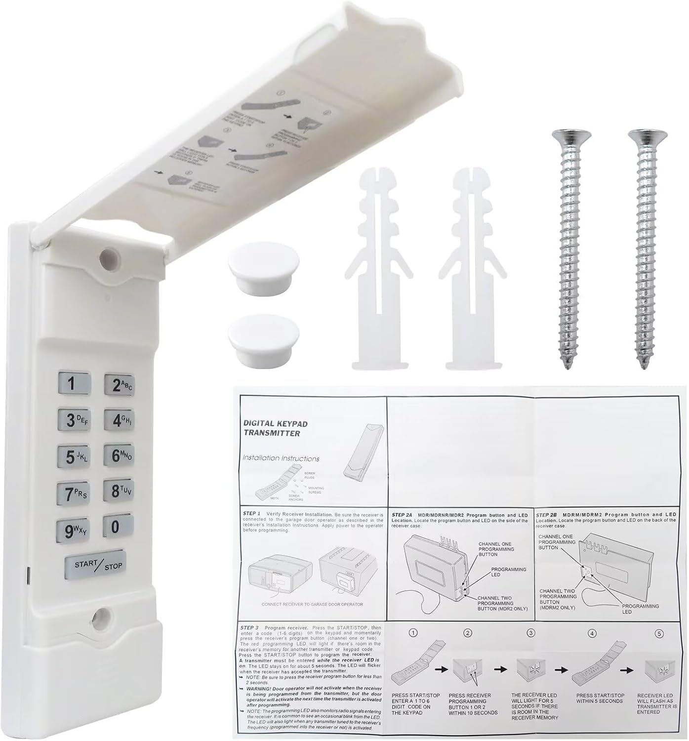 Upgraded Wireless Keypad for Linear MDTK – Secure & Easy-to-Program Garage Door Access