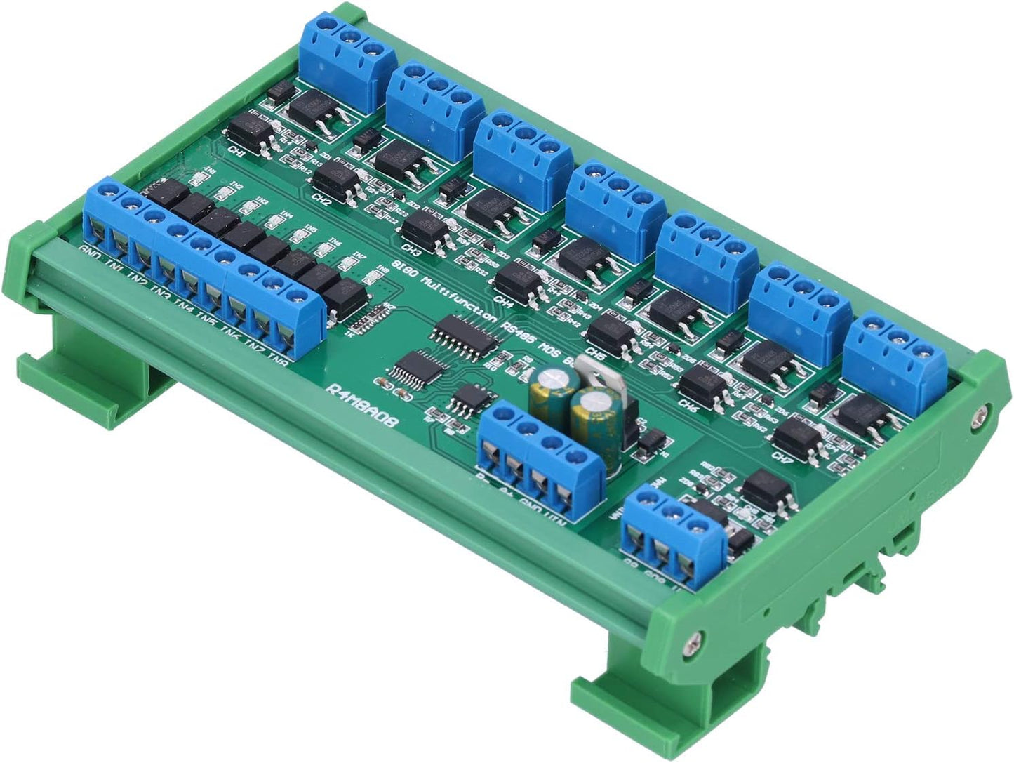 MOSFET Control Module 8 Channel Input Output RS485 Din Rail Mount Smart Home Automation Electronic Component for CCTV Camera System Motor Control