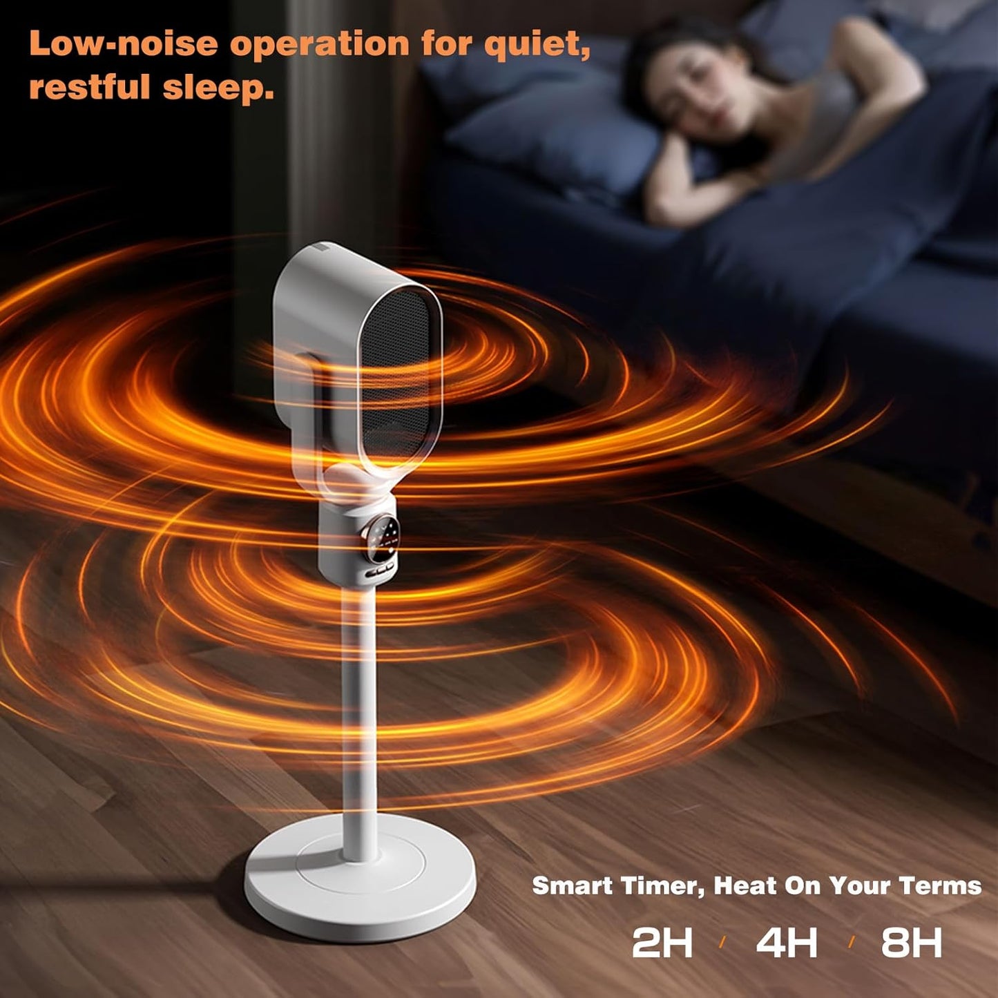 1500W Smart Space Heater with Thermostat, 120° Oscillation & Tilt Adjustment, Remote Control, Timer, Safety Protections, Quiet Portable Electric Heater for Bedroom, Office, Large Room