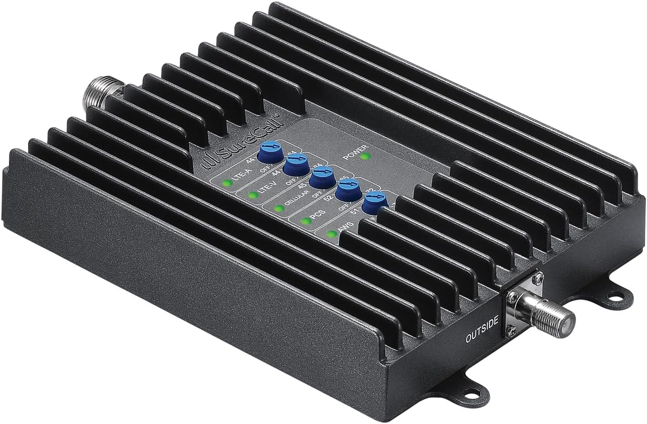 SureCall Fusion4Home Cell Phone Signal Booster up to 5000 sq ft, Includes Upgraded RG-11 Cable, Boosts 5G/4G LTE, Home & Office, Multi-User, All Carriers, FCC Approved