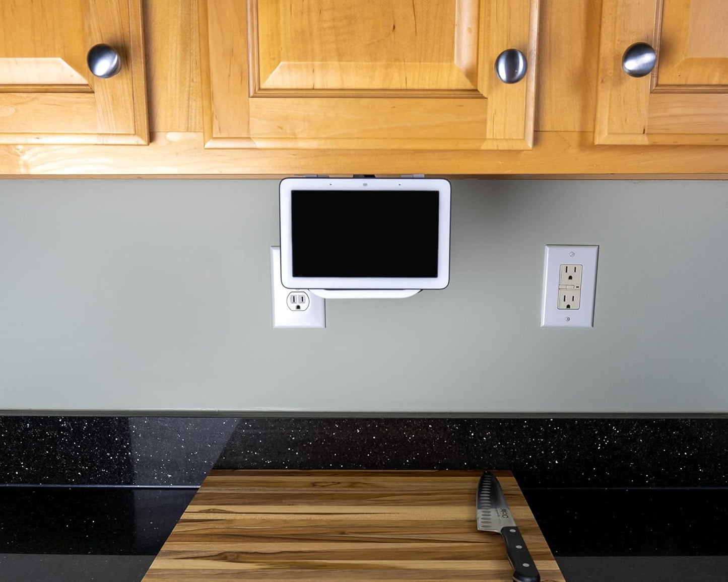 Google Nest Hub Home Kitchen Under Cabinet Mount Bracket | All Hardware Included (White)