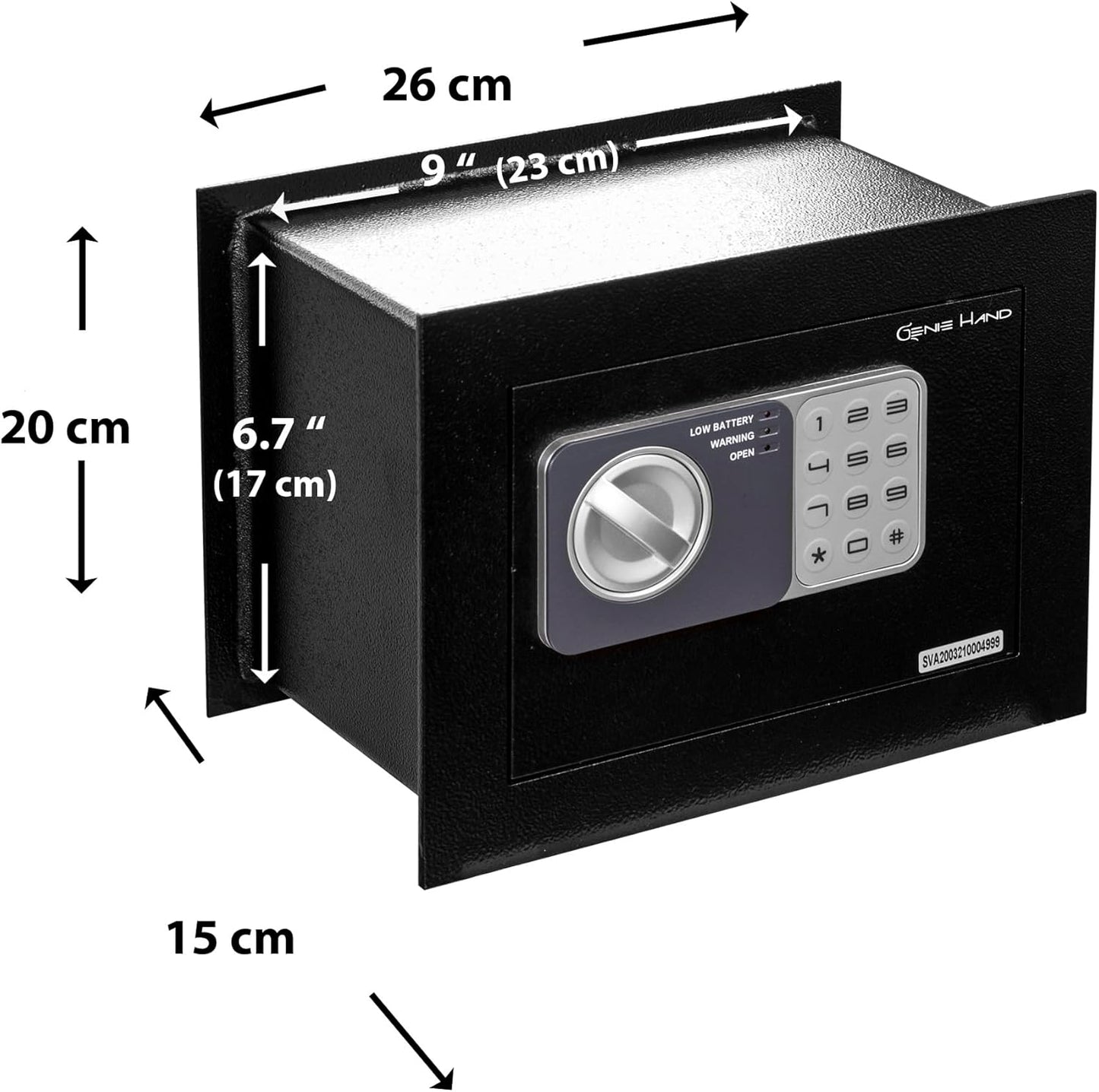 Genie Hand – Time Delay Safe, Anti Robbery Safe Box, Timed Controlled Opening – B-Class Lock – Anti Bounce Technology (Wall - Small)