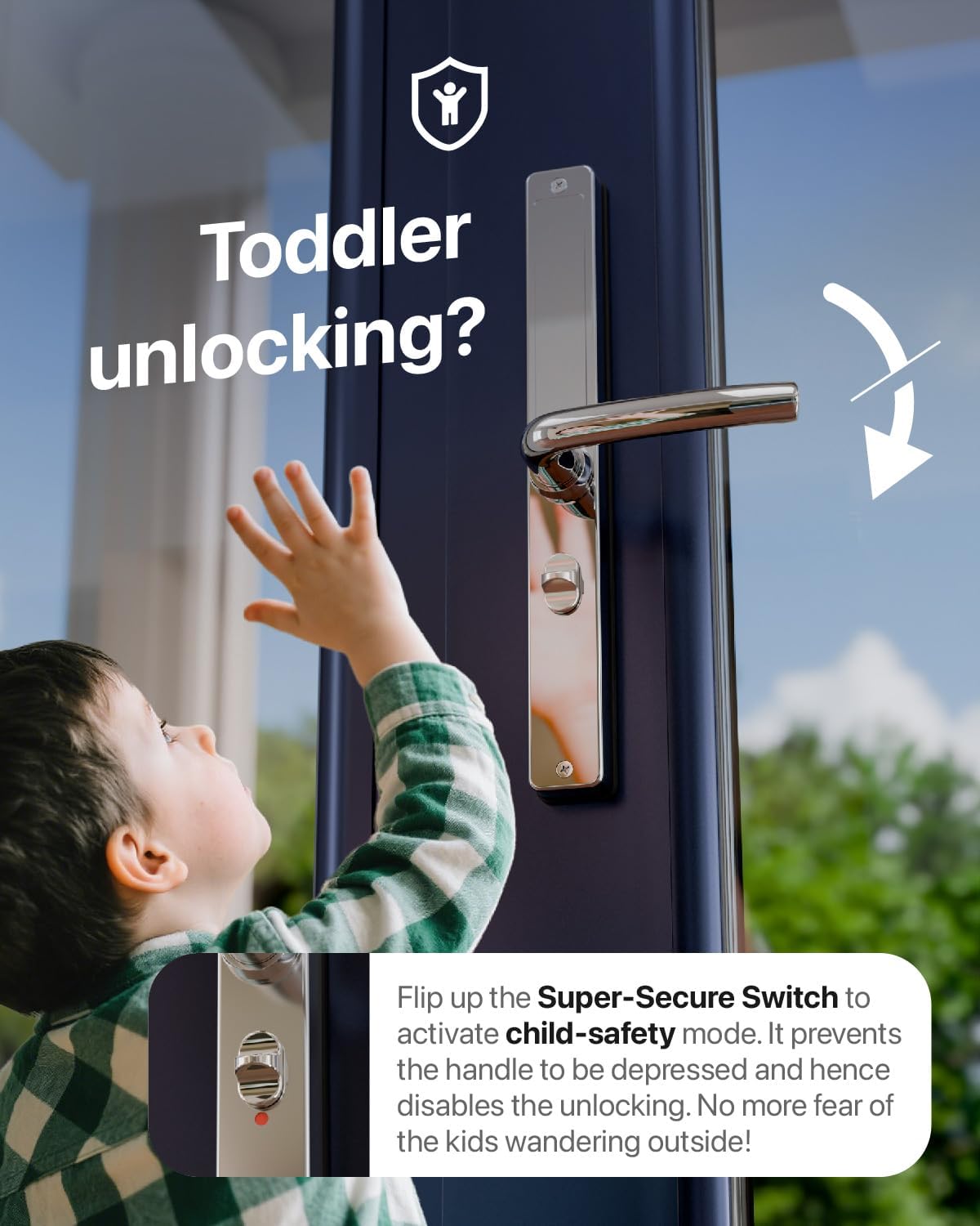 Electronic Smart Door Lock Fingerprint Door Lock with Keypad，Smart Lock for Front Door Children Proof IC Card,40–90mm Multipoint Locks (Not Suitable Point Mortise Lock)(OSP Mirror Silver)