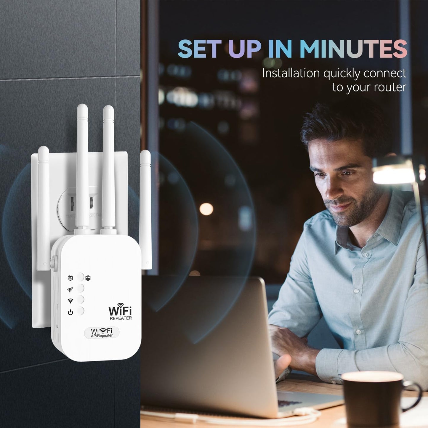 2025 WiFi Extenders Signal Booster for Home Long Range Up to 9800 sq. ft & 40 Devices, WiFi Extender Signal Booster, Internet Booster, Long Range WiFi Extender,Quick Setup-Medium