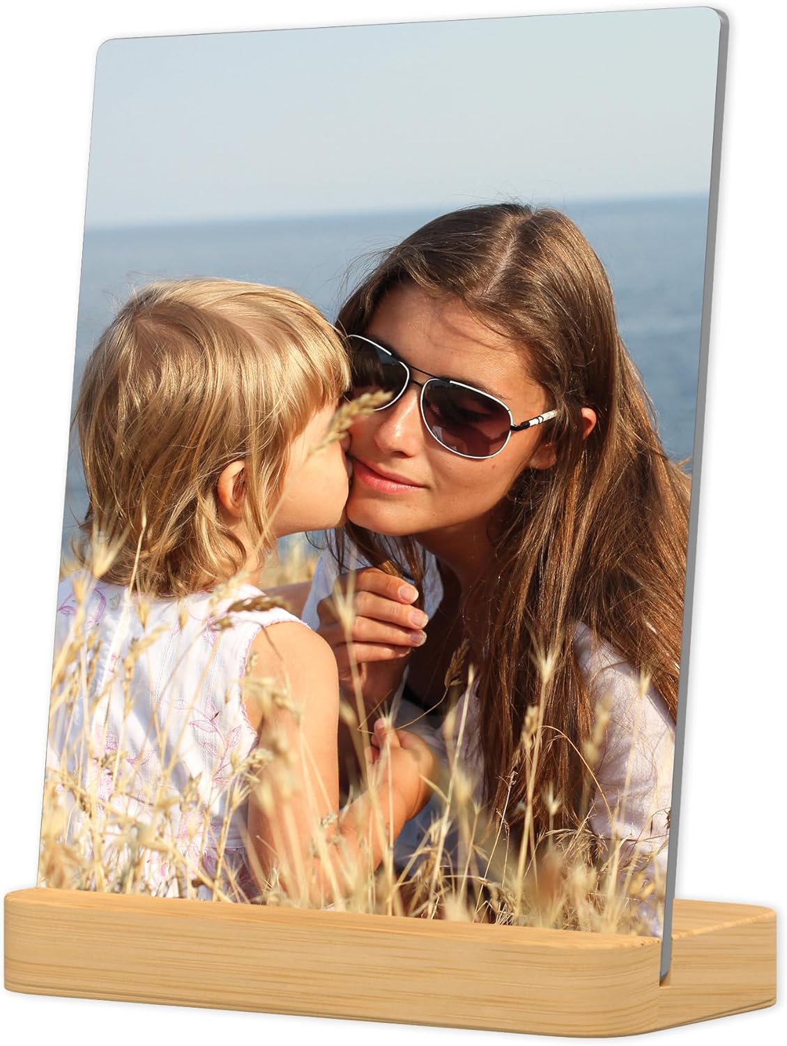 Custom Metal Photo Prints Customized photo gifts with Natural Bamboo Base,Personalized Picture Gifts Wall Art Ready to Hang by HD Printing Technology -Gift Wrapping Available-Same day Pick up