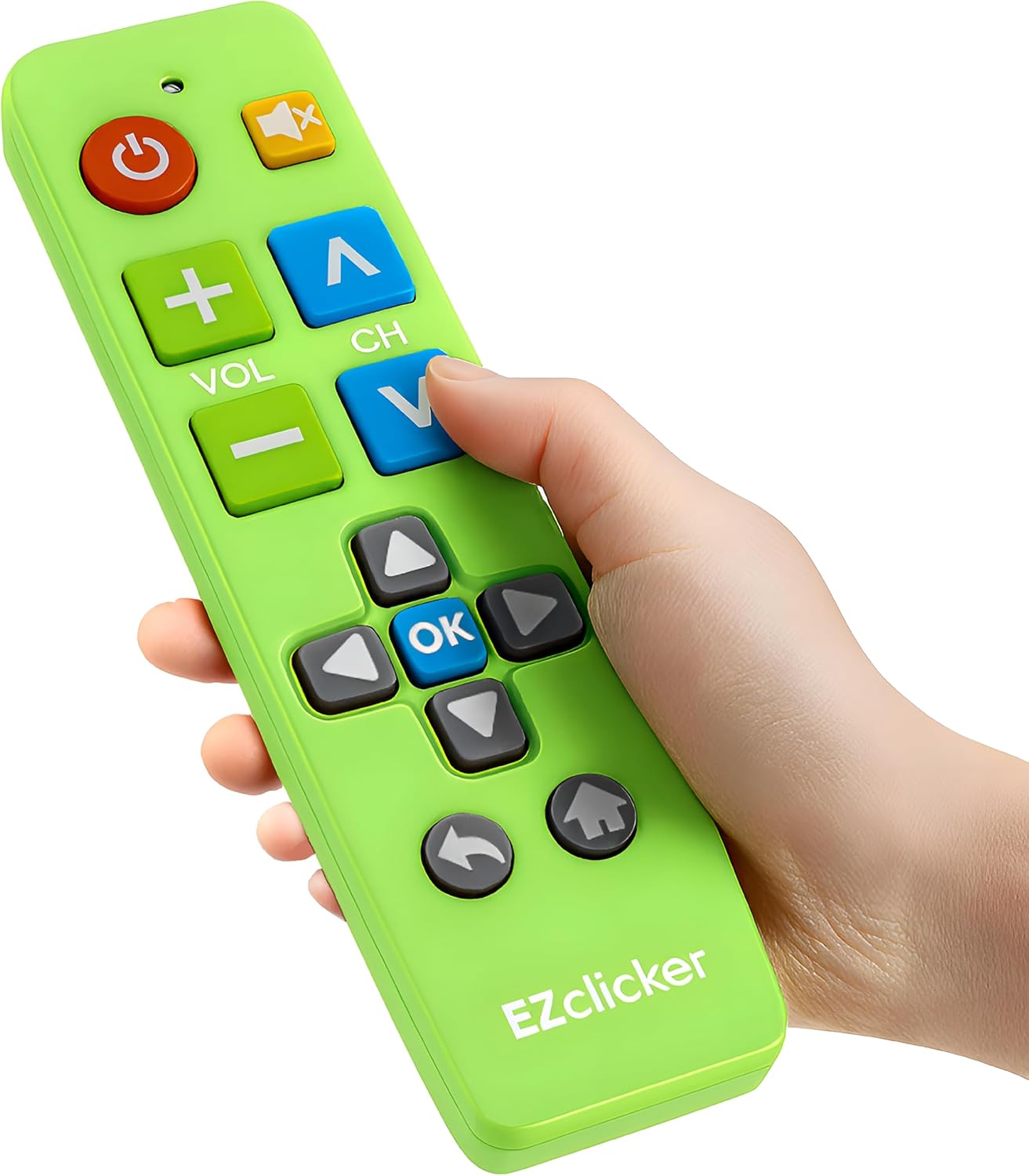 Plus Big Button Universal TV Remote (Green) Simple Easy to Use, Works with Major TV Brands (2xAAA Batteries Not Included)