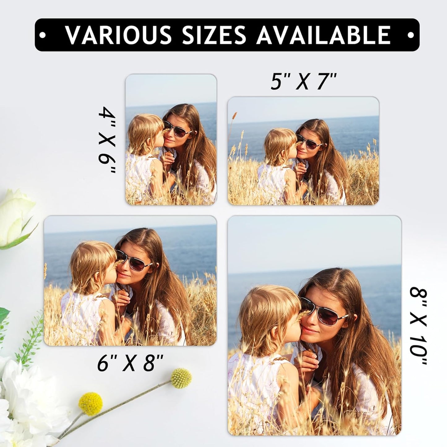 XIAODAXIA Father's Day Gifts Personalized Metal photo prints Customized photo gifts for Dad - Custom Picture Prints with Bamboo base Tabletop Art Home Decor - Gift Wrapping Available