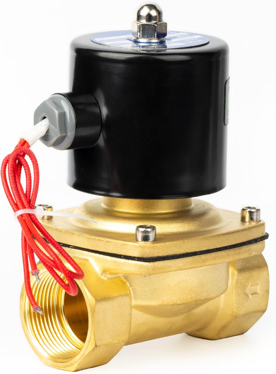 U.S. Solid 1-1/4" Solenoid Valve - 110V AC Brass Electric Solenoid Valve, Normally Closed, Viton Seal