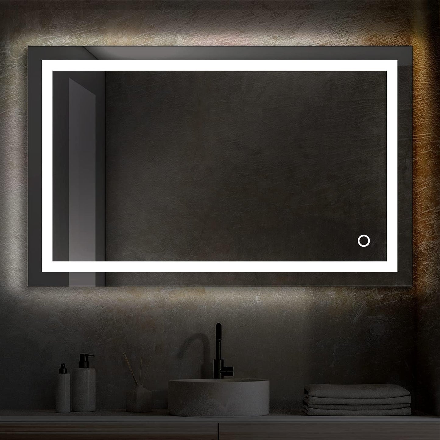 Blossom 48X30 LED Bathroom Mirror with Lights, Anti-Fog, Dimmable, Backlit & Front Lit, Lighted Bathroom Vanity Mirror for Wall, Memory Function, Waterproof, Tempered Glass, Smart Vanity Makeup Mirror