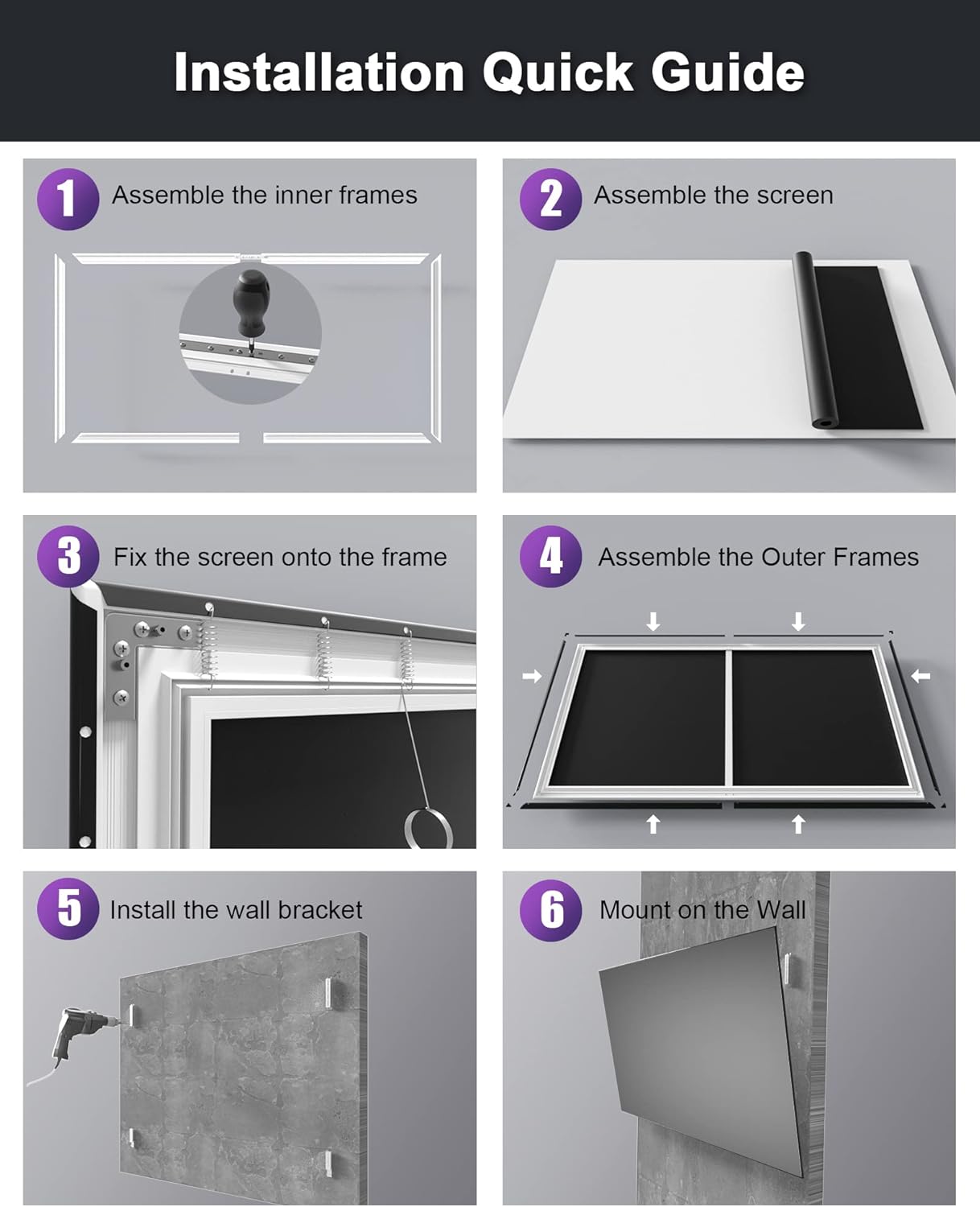 AWOL VISION, 120' Fixed Frame, Serriform ALR Projector Screen, 80% Picture Quality Improved, 95% Ceiling Light Rejecting, Cinematic Screen, Ultra Short Throw, 170° Viewing Angle