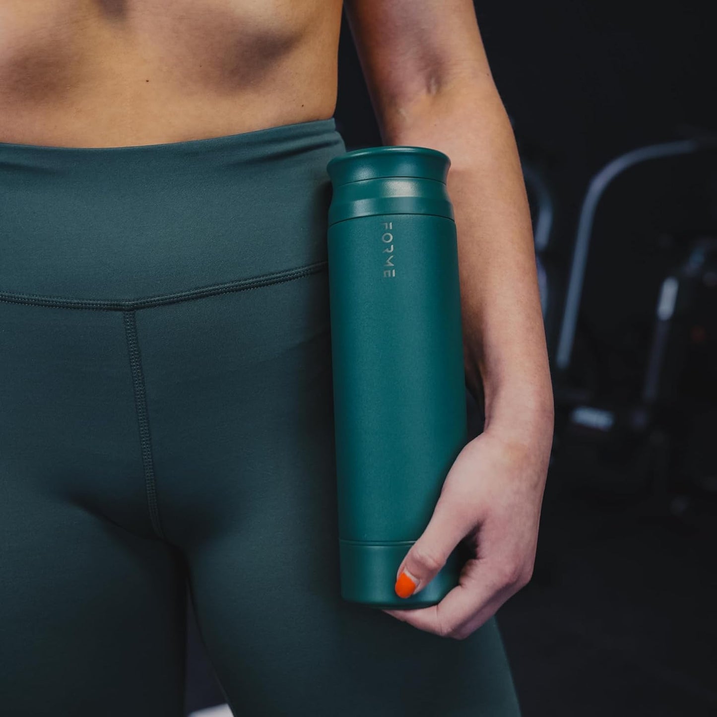 FORME - Blender Shaker Bottle, Leakproof Double Insulated Stainless Steel, Noiseless Shaker Bottle for Hot & Cold Drinks with Supplement Storage, Ideal for Protein & Shakes (Jungle, 16.9 oz)