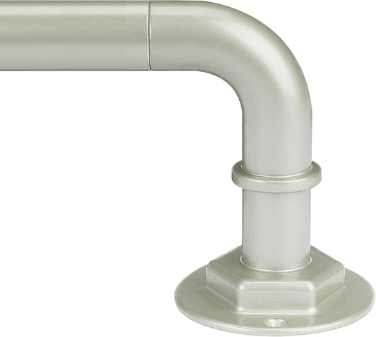 Curtain Rods for Windows 16 to 144 Inches Adjustable Blackout Wrap Around 1 Inch Diameter Curtain Rod, Brushed Nickel