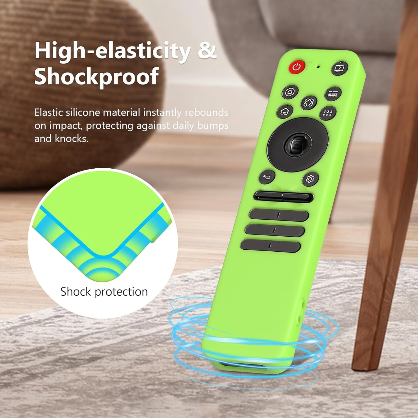 LEFXMOPHY Case for LG MR25GA Remote Compatible with 2025 LG OLED Smart TV C5 B5 G5 M5 Series Remote, Silicone Cover Glow in Dark - Lime Green