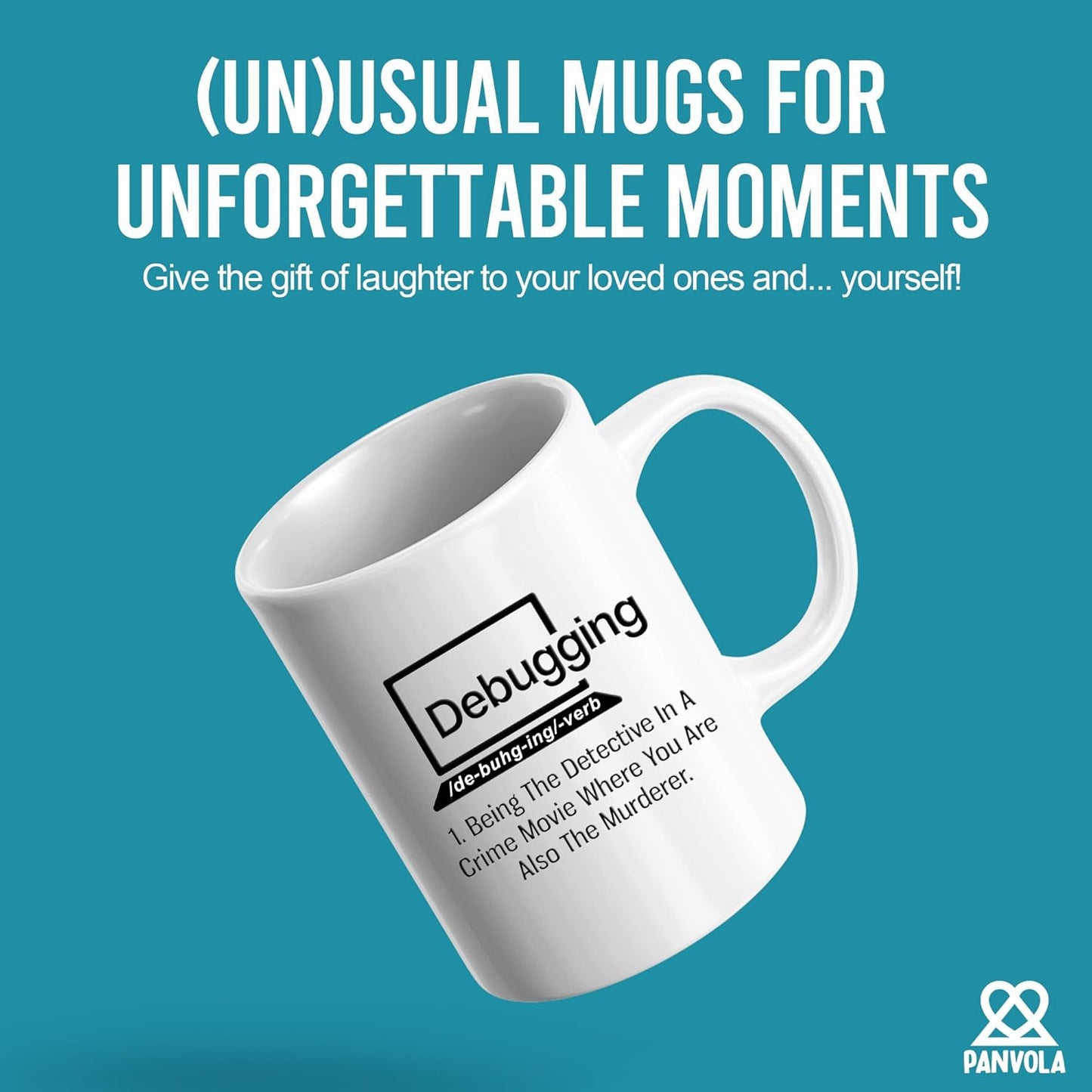 Panvola Debugging Funny Quote Coffee Mug for Programmer Computer Programming Engineering Coder IT Ceramic Cup (11 oz)