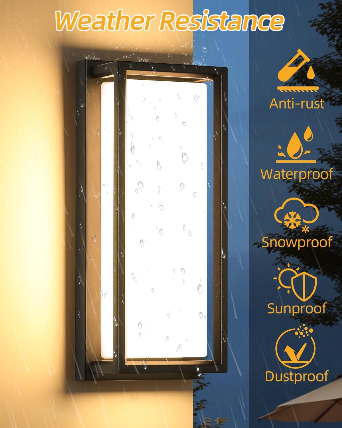 RAYVO Outdoor Wall Lights 2 Pack, 1500LM RGBCW Smart Porch Lights Color Changing Exterior Lighting Fixtures, IP65 Waterproof Outdoor Sconce Lights, Compatible with Alexa Google Assistant, ETL Listed