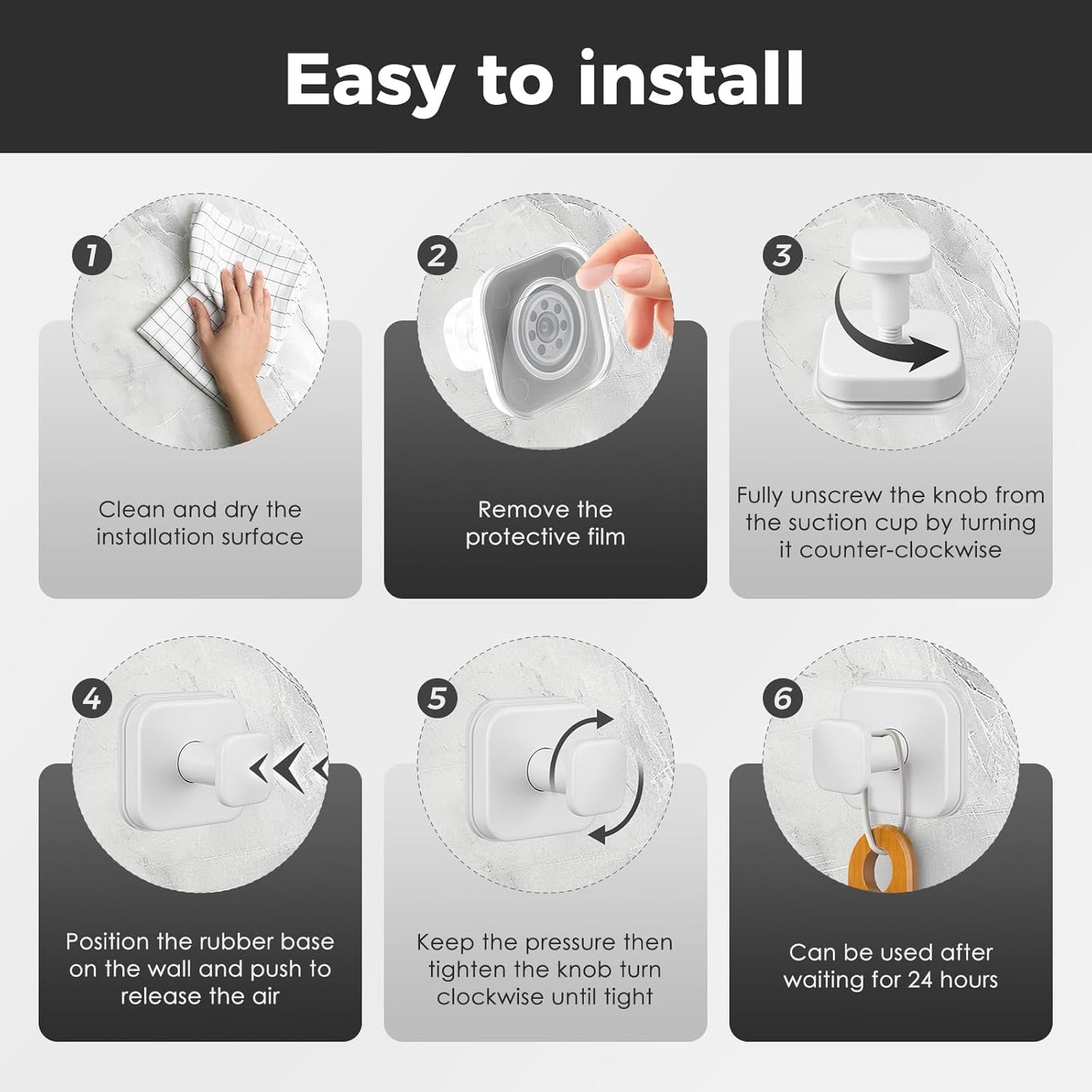 Shower Hooks for Inside Shower,Reusable Suction Cup Hooks for Glass Window,Mirror,Removable Towel Hooks for Bathroom,4 Pack(White)