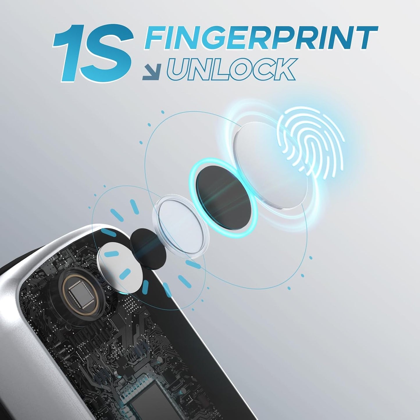 Smart Door Lock, OLUMAT Keyless Entry Door Lock Fingerprint Door Lock with Keypad Digital Lock with Handle for Home, Rental, Garage, Office and Hotel