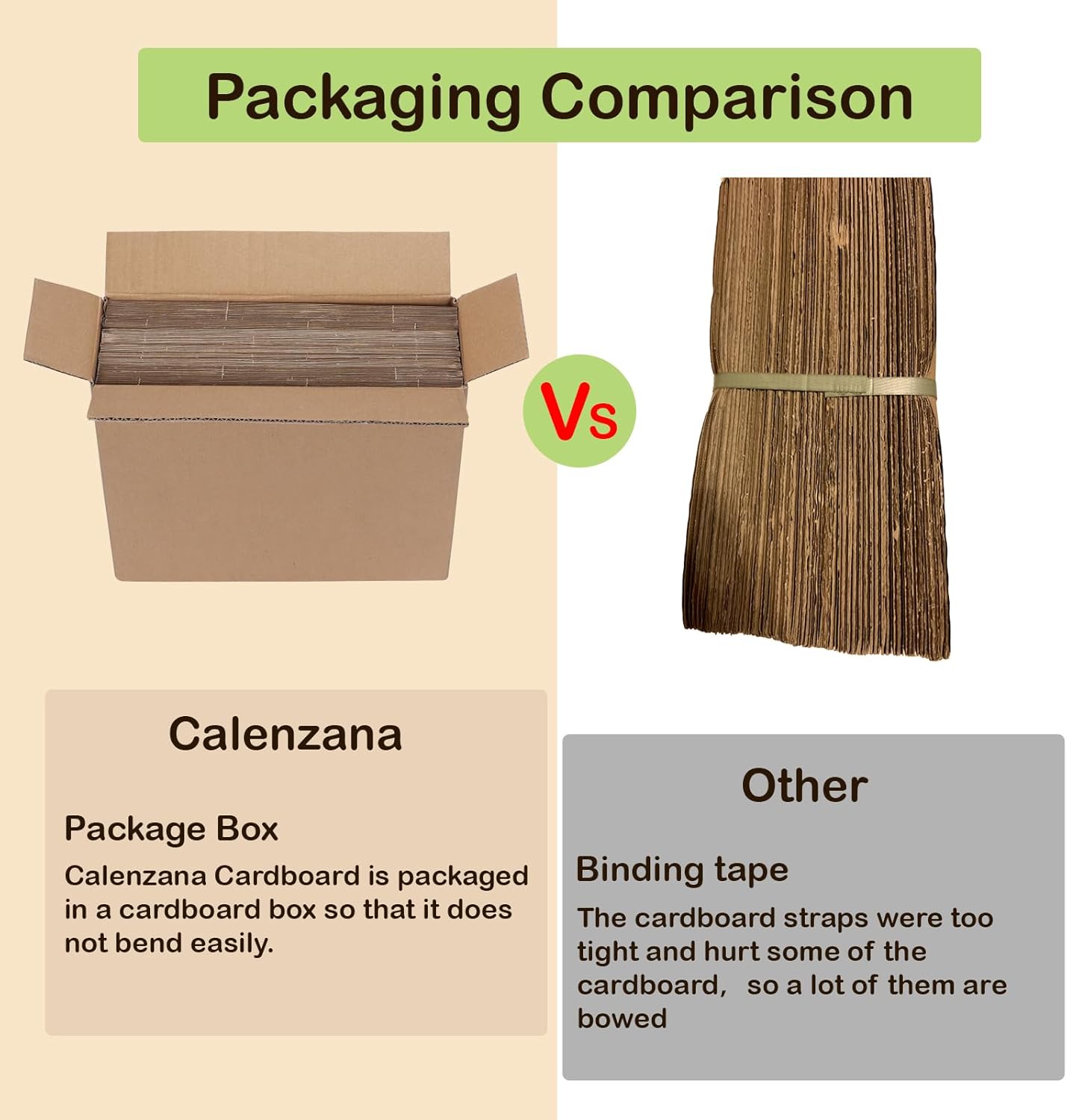 Calenzana 50 Pack 8.5x11 Inch Brown Corrugated Cardboard Sheets Flat Cardboard Sheets for Packing Mailing Dividers and DIY Crafts