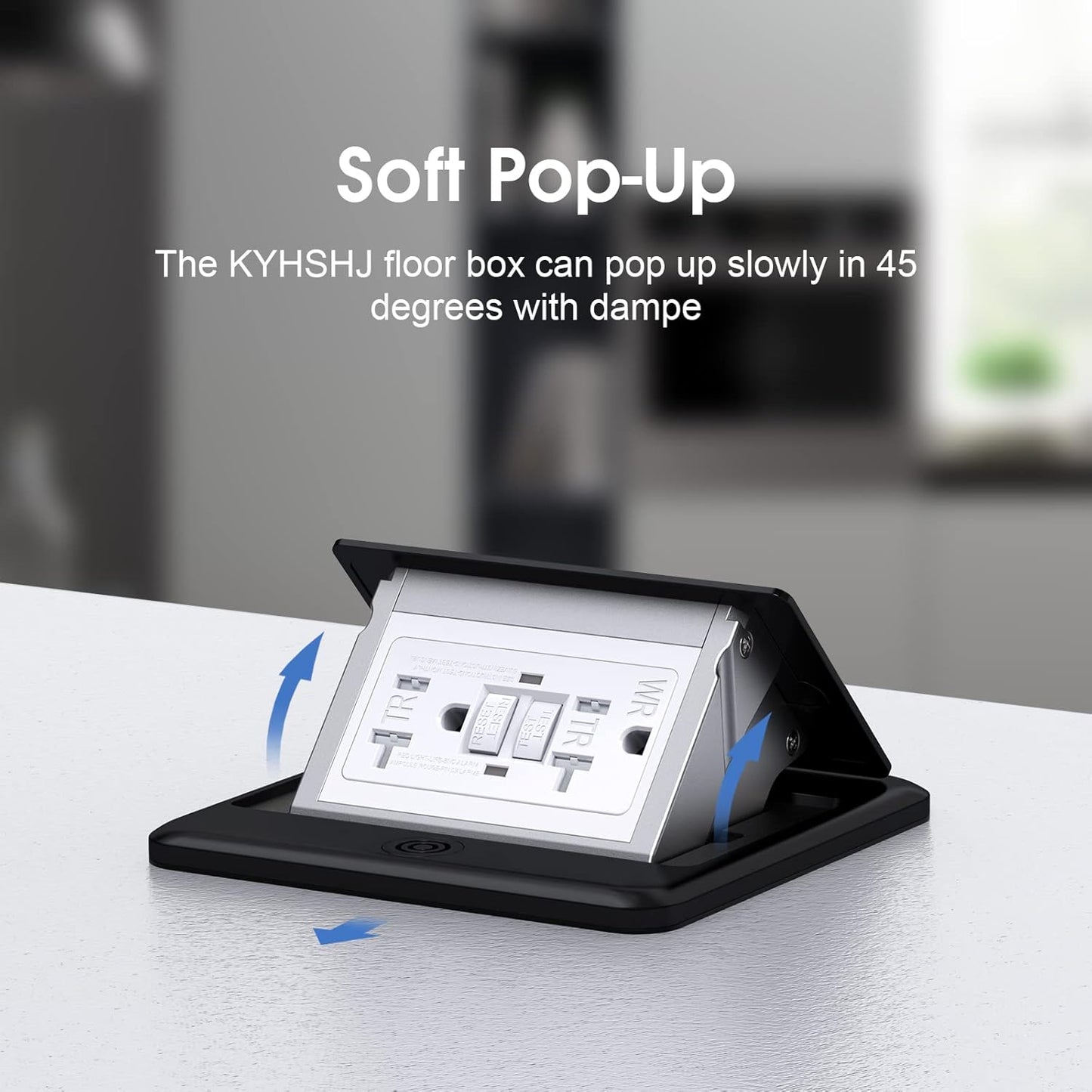 KYHSHJ Pop Up Floor Electrical Outlet with 20 Amp Stainless Steel GFCI Tamper Receptacle Outlet, Corrosive Resistant Hardware，ETL Listed,Black