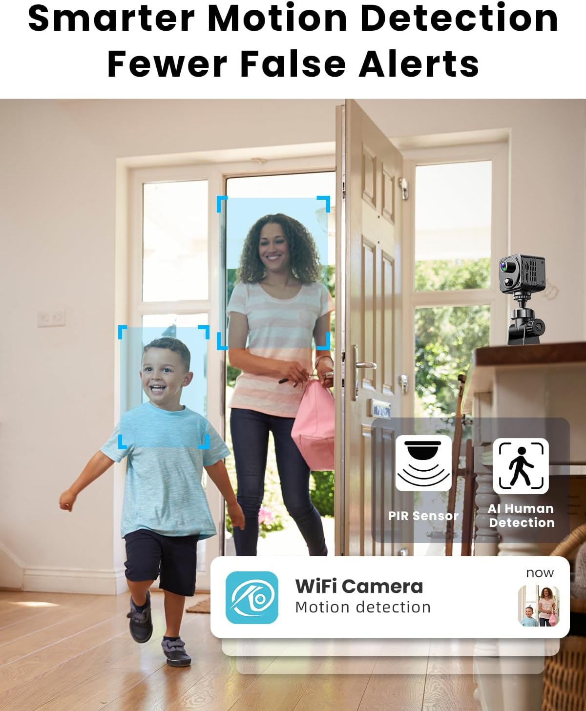 4K Mini Hidden Camera Dual-Band 2.4/5GHz WiFi Indoor Security Camera with AI Human Detection, Night Vision, Cloud/SD Storage, Up to 150 Days Standby Battery Life
