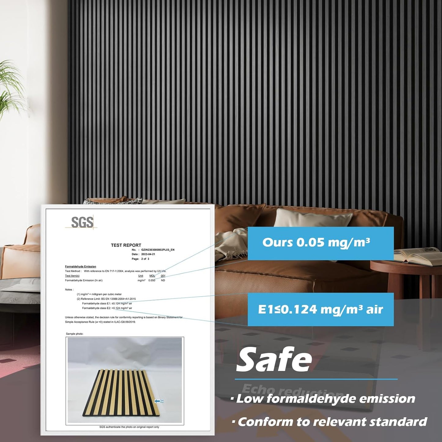 Art3d 4-Pack 108" x 12" Acoustic Wood Panels for Wall, Soundproof Wood Slat Panel for Wall and Ceiling, 3D Fluted Sound Absorbing Paneling for Interior Wall Decor, Living Room, Bedroom - Smoky Oak