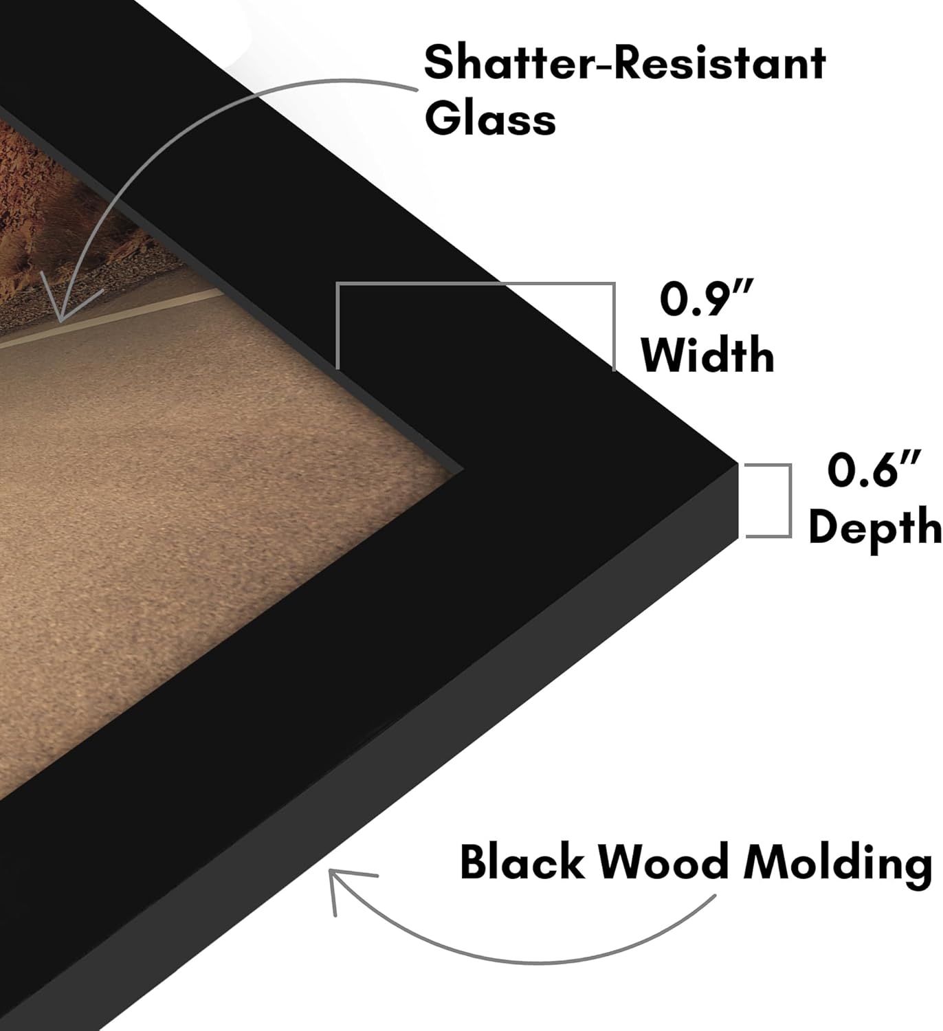 Americanflat 10x10 Picture Frame with Shatter-Resistant Glass - Signature Collection - Gallery Style Frames Made of Engineered Wood - Square Frame for Wall Display - Black