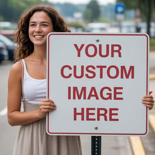 Custom Signs Outdoor Metal, Personalized Metal Sign, 24"x 24" Rust Free Aluminum, Reflective Option, Waterproof, Durable Ink
