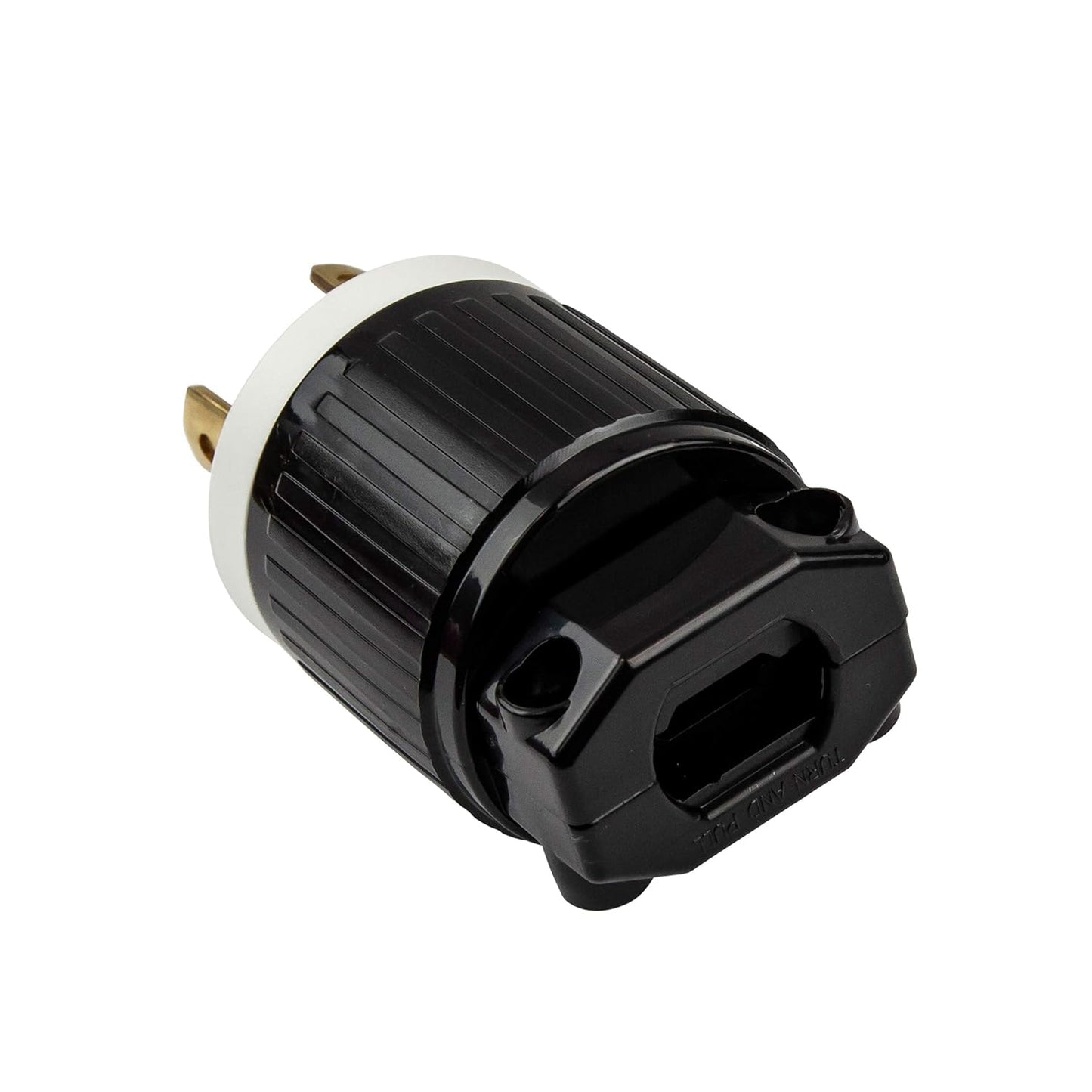 ENERLITES NEMA L6-30P Locking Plug Connector for Generator, Twist Lock Male Plug, 30 Amp, 250 Volt, 2 Pole, 3 Wire Grounding, Industrial Grade Heavy Duty, UL Listed, 66461-BK, Black, 2 Pack