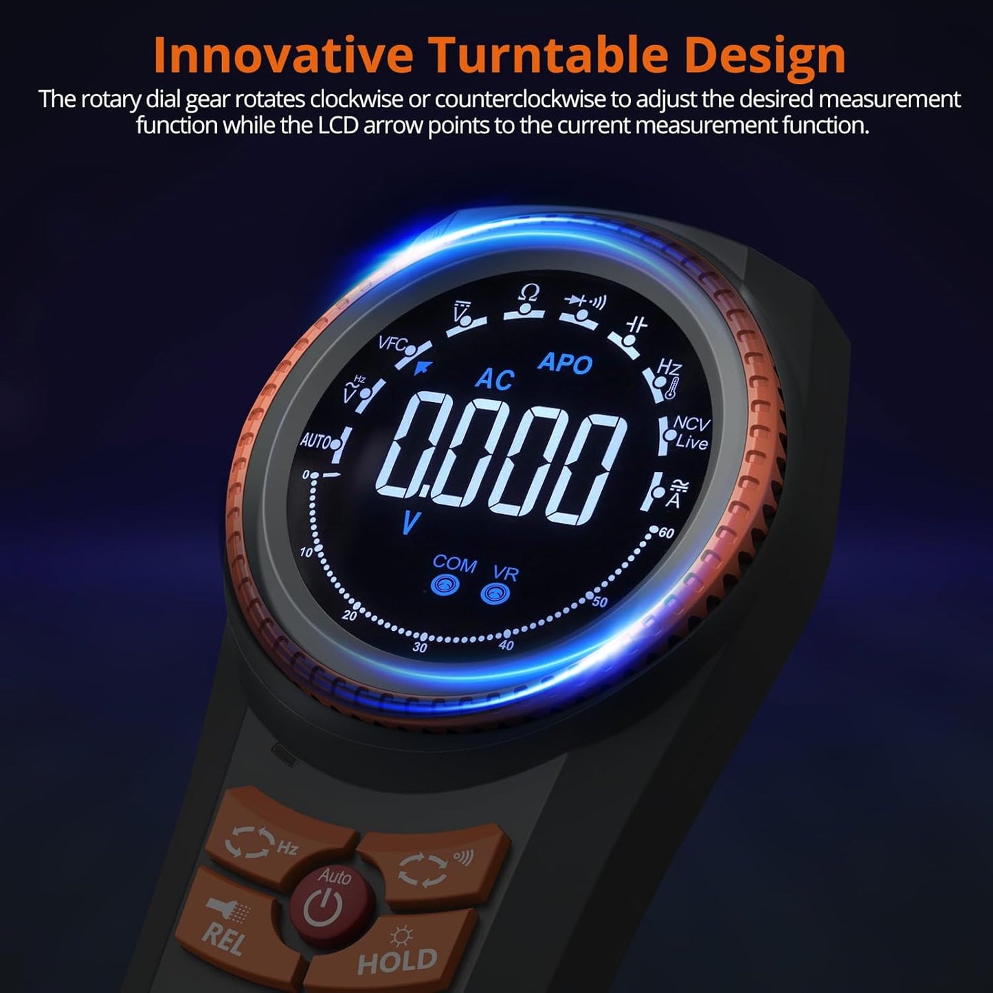 Proster Digital Multimeter 6000 Count Smart Meter TRMS Color Screen Voltage Current Capacitance Tester NCV Temperature