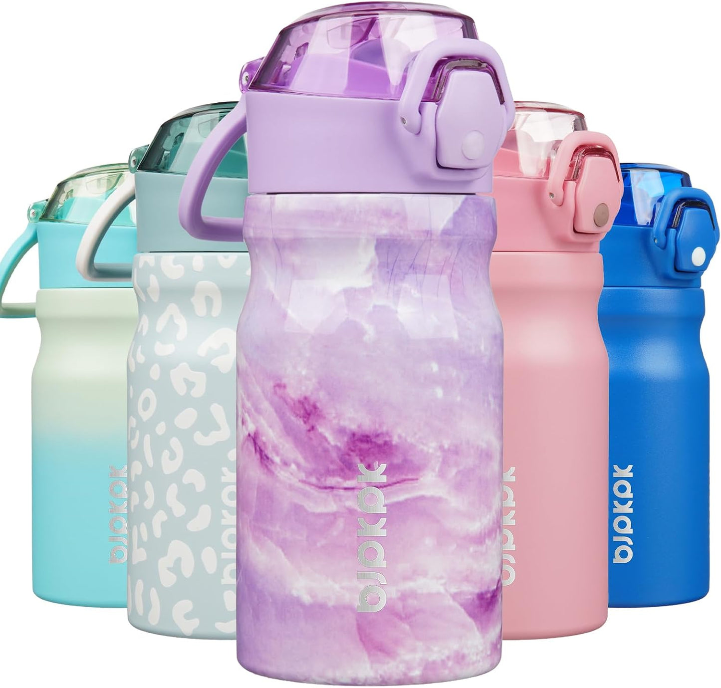 BJPKPK Stainless Steel Insulated Water Bottle with Straw Lid 14oz Reusable Metal Thermal Flask Bottles Keep Cold and Hot,Dawn