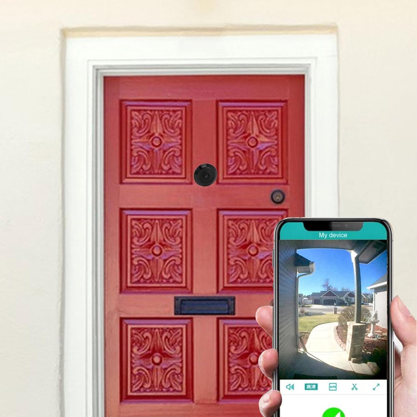 Door Peephole Camera, 1080P Smart Door Eye Hole Camera, 180 Degree Wide View Angle, 2 Way Talk, Doorbell Security Camcorder Peephole Viewer for Home