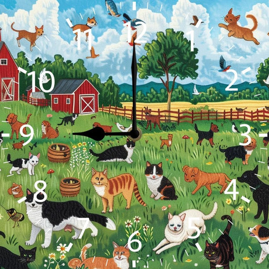 10 in Dog Pooping -269 Wood Wall Clock – Digital Time Display, Smart Home Compatible for Bedside or Workspace