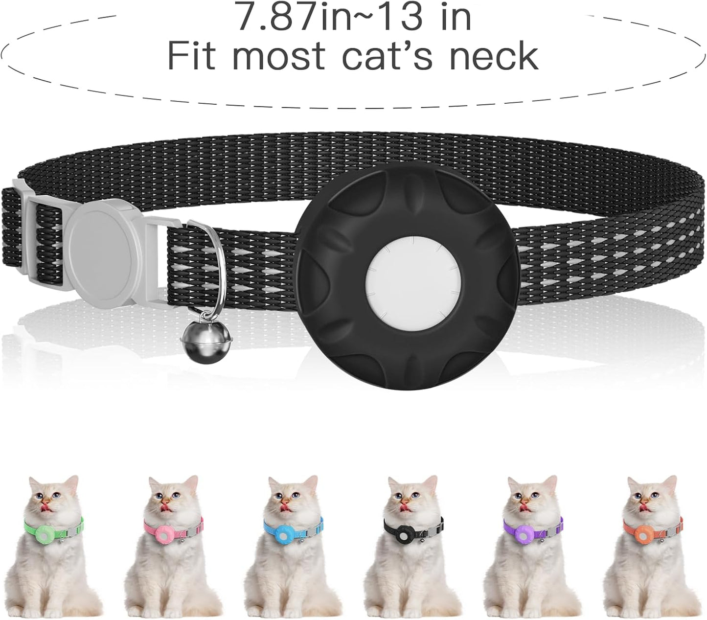 Cat GPS Tracker, Waterproof, Pet Tracker for Cats, Works with Any Collar,Compatible with Apple Find My App (Only iOS), No Monthly Fee, Black