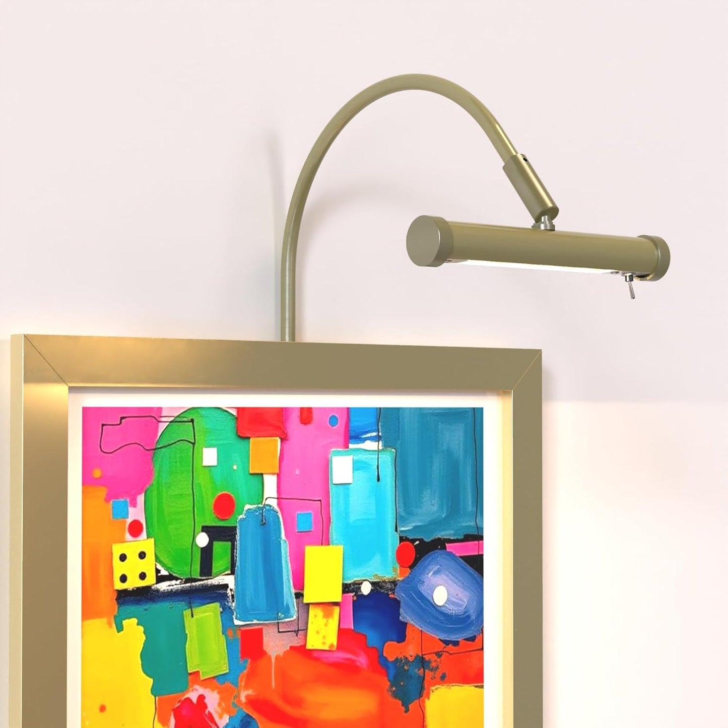 Cocoweb 6 Inch Antique Brass Picture Light - LED, 2700K, Adjustable Arm, Plug-in, Toggle Switch, Sleek and Compact Design