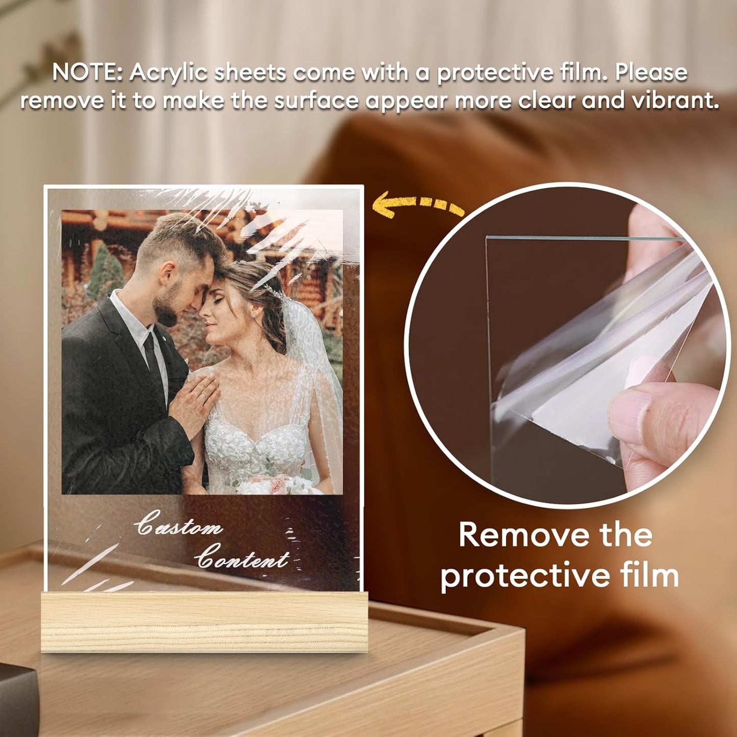 Personalized Picture Frame, Custom Tabletop Photo Frame with Light, Customized Gift for Mom/Father/Kid/Friend/Pet - Birthday, Valentine’s Day, Mother's Day, Father's Day, Christmas (R07)