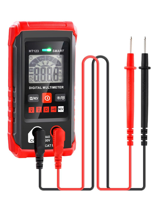 Auto Range Digital Multimeter with DC AC Voltmeter and Ohm Volt Amp Meter, 4000 Counts Auto Voltmeter with Non-Contact Voltage Function, Resistance, Continuity, Current, Resistance, Outlet Tester
