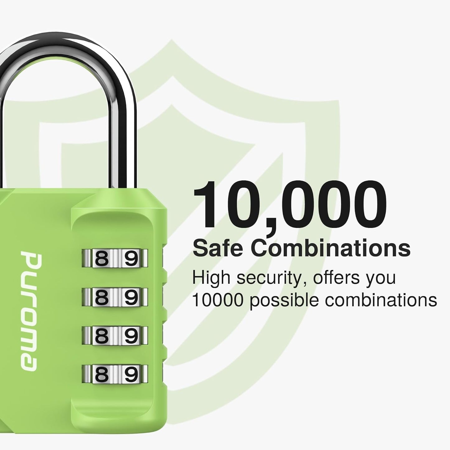 Puroma 1 Pack Combination Lock for Locker 4 Digit Outdoor Waterproof Padlock for School, Gym, Sports, Fence, Toolbox, Gate, Case, Outdoor, Hasp Storage, Cabinets (Yellow-Green)