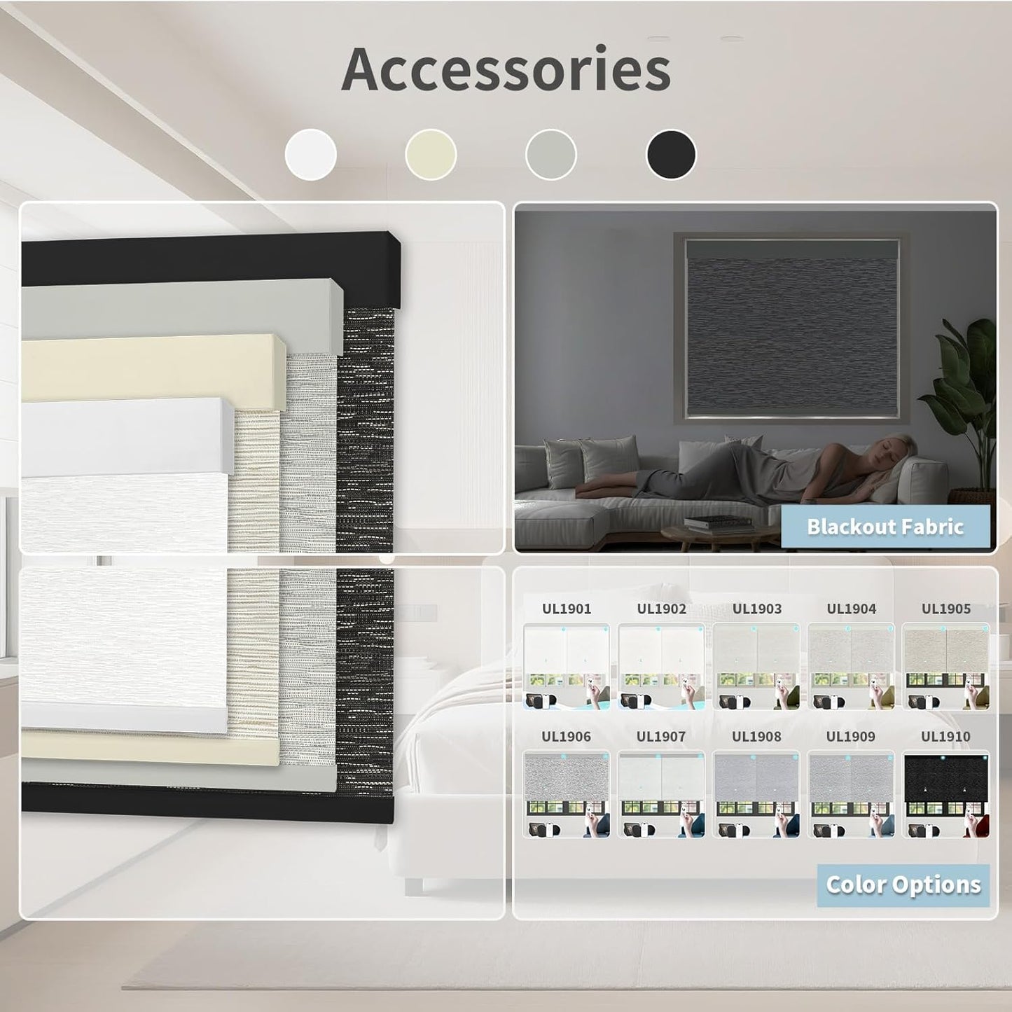 Motorized Blinds with Remote Custom Size Blackout Smart Roller Shades Compatible with Alexa Google, Electric Blinds for Windows