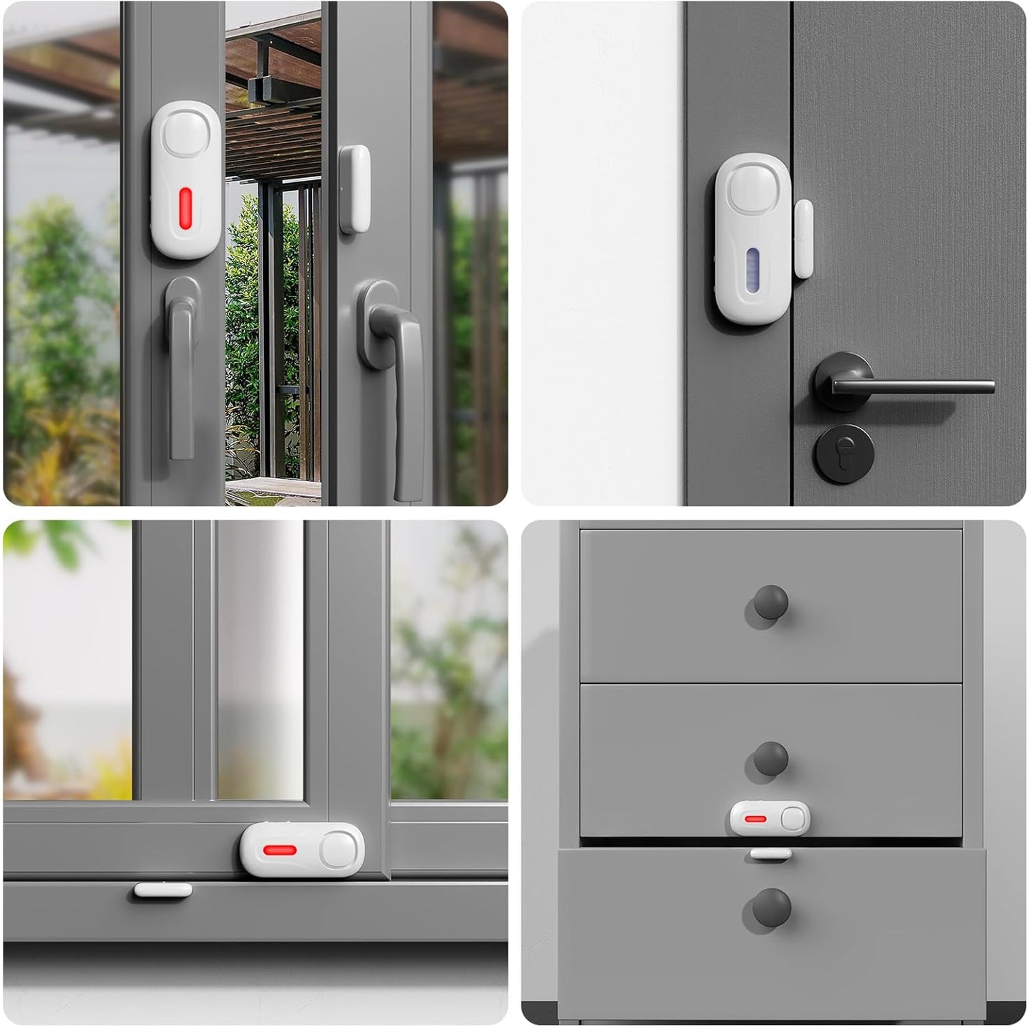 Door Alarms for Kids Safety, 120dB Wireless Window Security Sensor with 600ft Remote Range, Home Intruder Alert System with SOS Button, 2-Level Adjustable Volume for Pool, Dementia, Apartment, 2 Pack